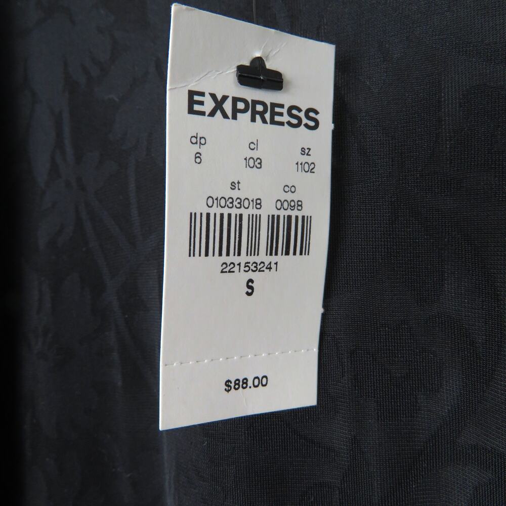 Express Black Velvet Floral Sheer Kimono Duster Long Size Small NWT - Picture 7 of 10
